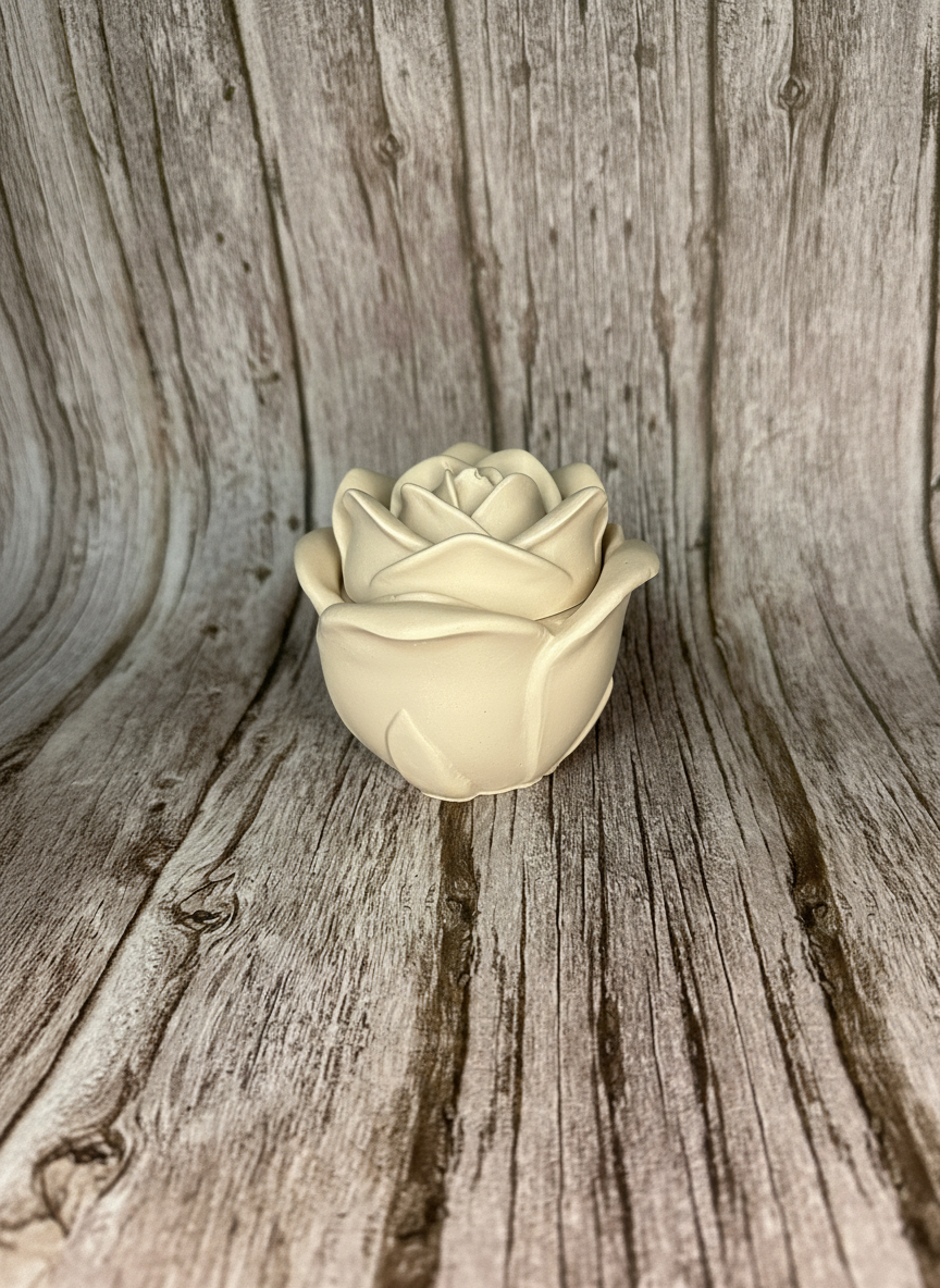 Vasetto Artigianale "Rosa del Deserto" in Gesso – Contenitore e Candela