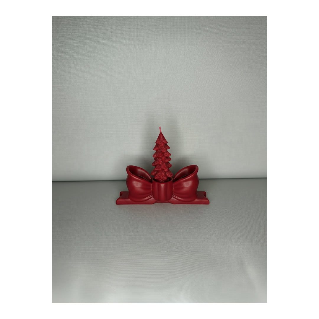 Fiocco Natalizio con Alberello in Cera di Soia