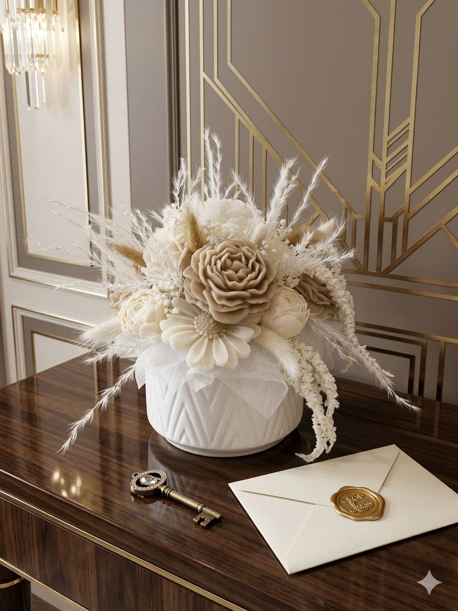 Bouquet di Fiori in Cera di Soia – Eleganza Artigianale e Profumo Senza Tempo