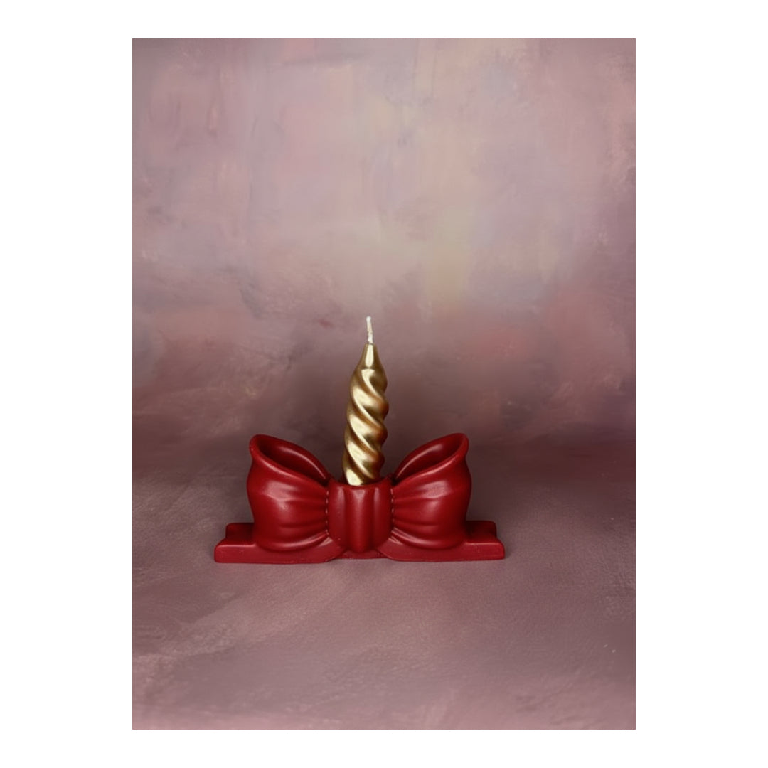 Fiocco di Natale in Cera di Soia con Candela Decorativa