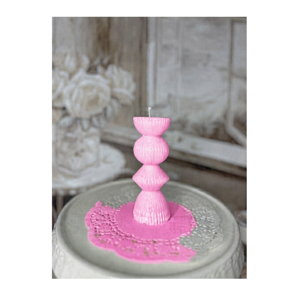 Candela Scultura IVORY TOTEM - Geometria e Purezza