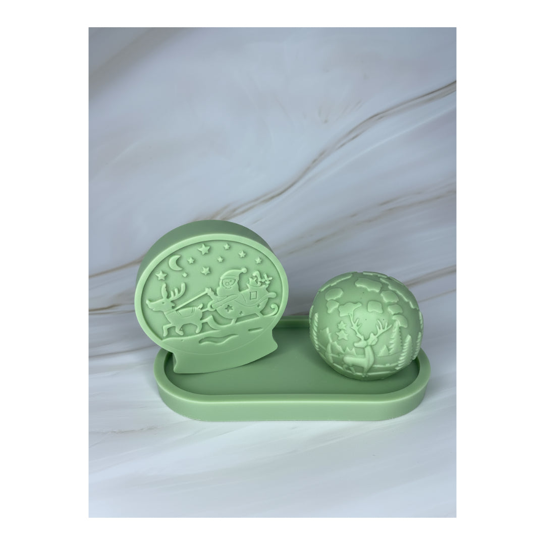 Set “Sfere Incantate” – Candele Natalizie in Cera di Soia