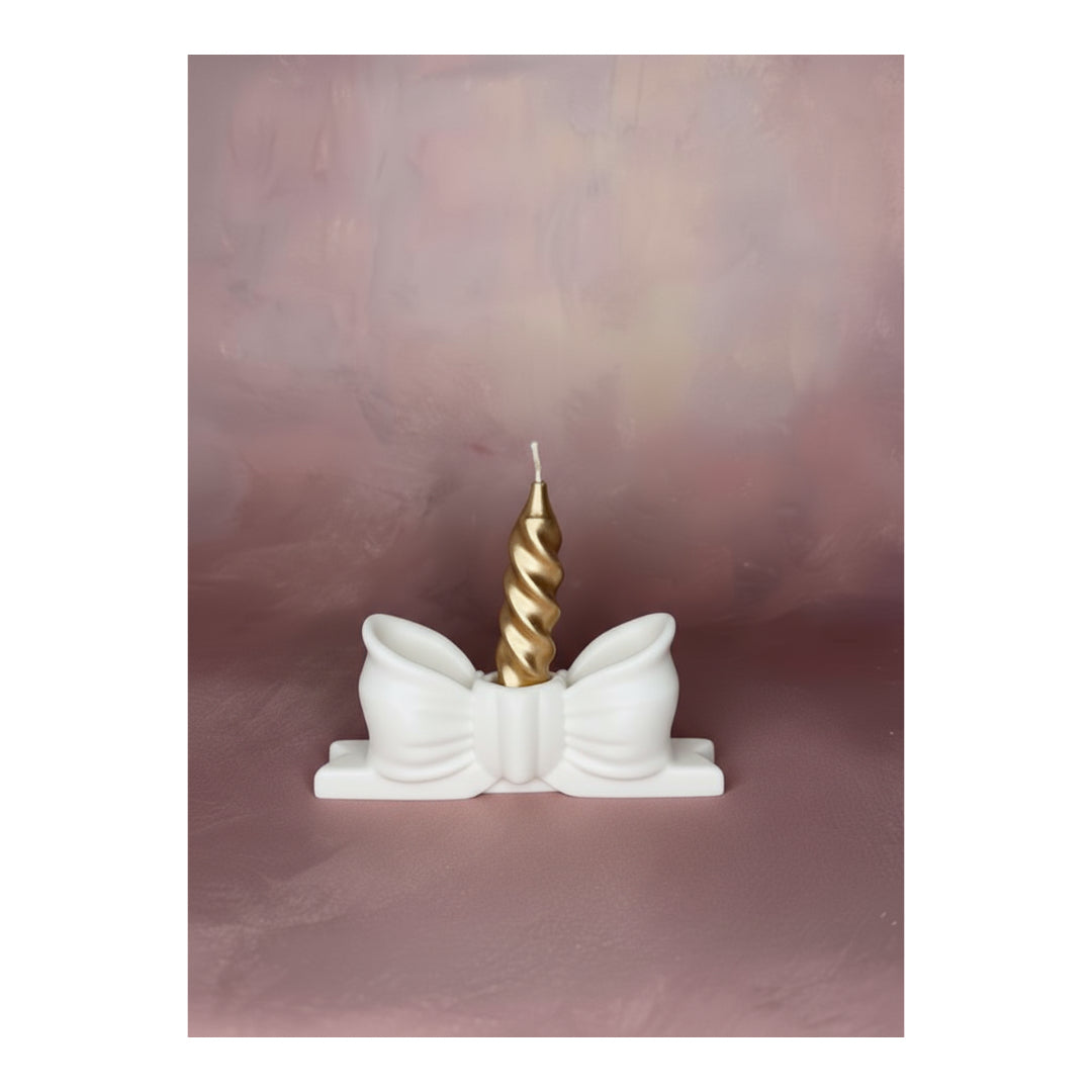 Fiocco di Natale in Cera di Soia con Candela Decorativa