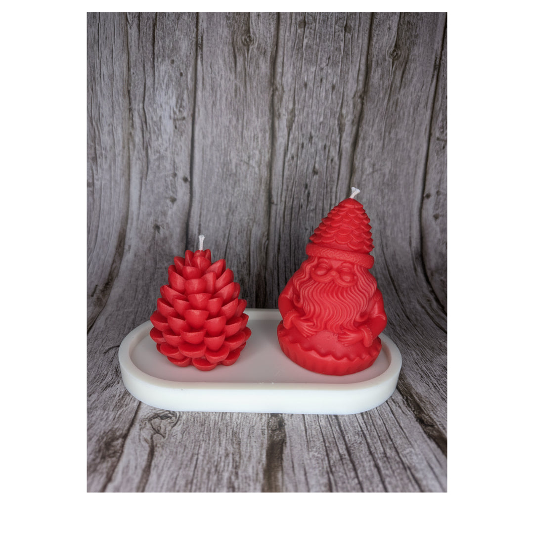 Set “Babbo Natale e la Pigna d’Inverno” – Cera di soia naturale