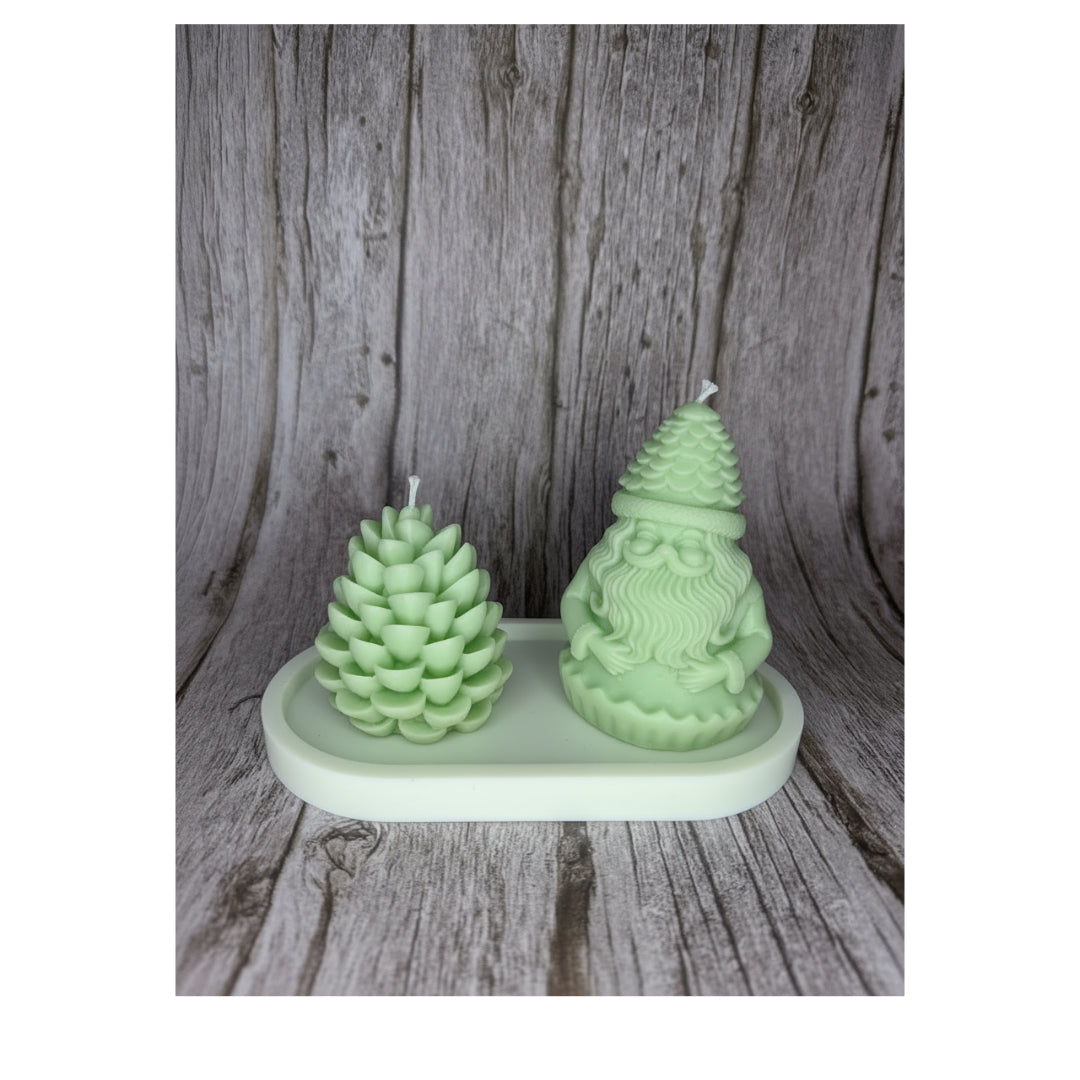 Set “Babbo Natale e la Pigna d’Inverno” – Cera di soia naturale