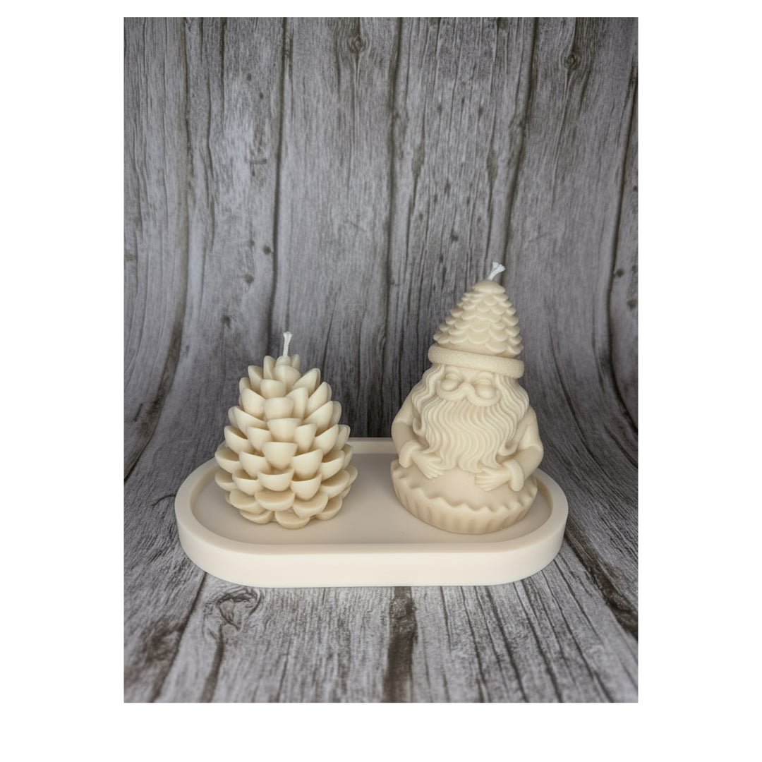 Set “Babbo Natale e la Pigna d’Inverno” – Cera di soia naturale