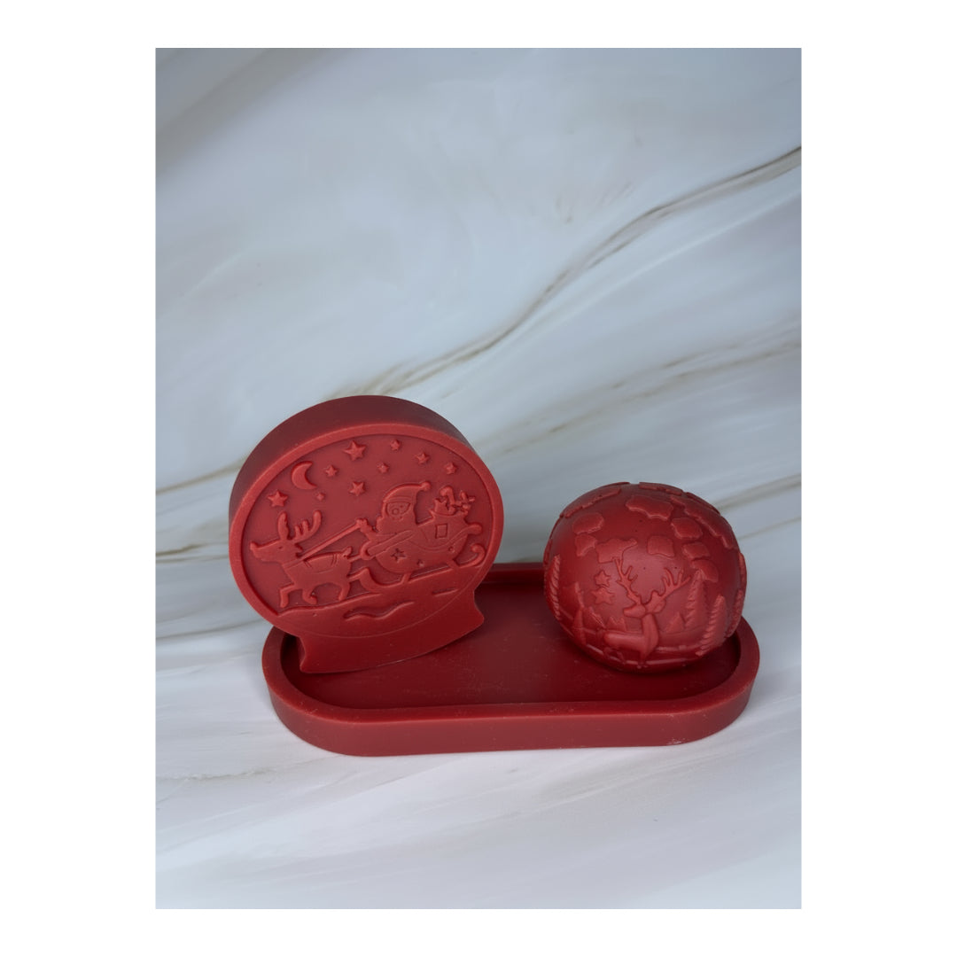 Set “Sfere Incantate” – Candele Natalizie in Cera di Soia