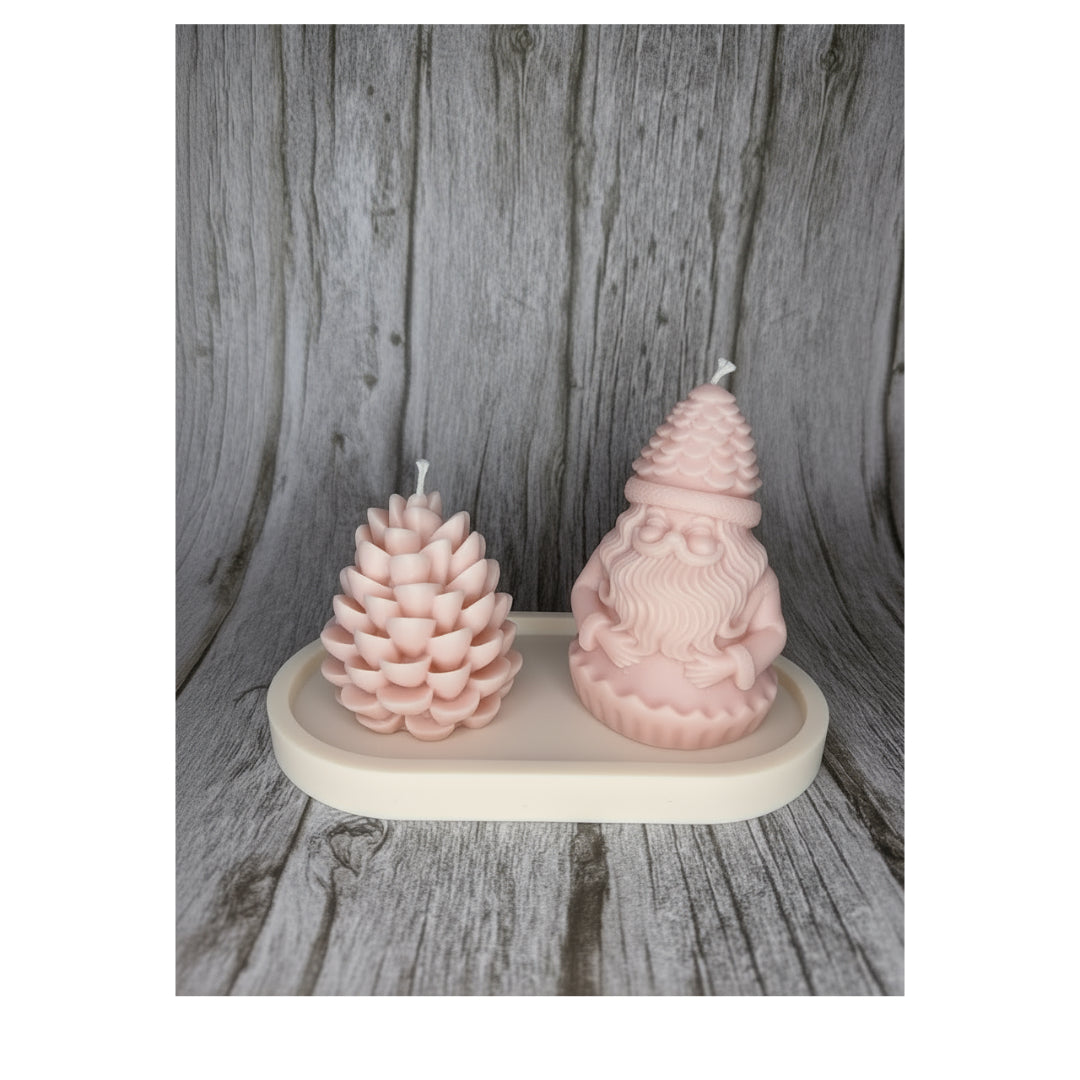 Set “Babbo Natale e la Pigna d’Inverno” – Cera di soia naturale