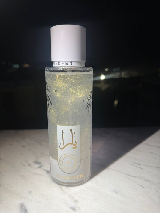 YAMANFEN – Layla Sunset Fragrance Mist con Glitter ARANCIO