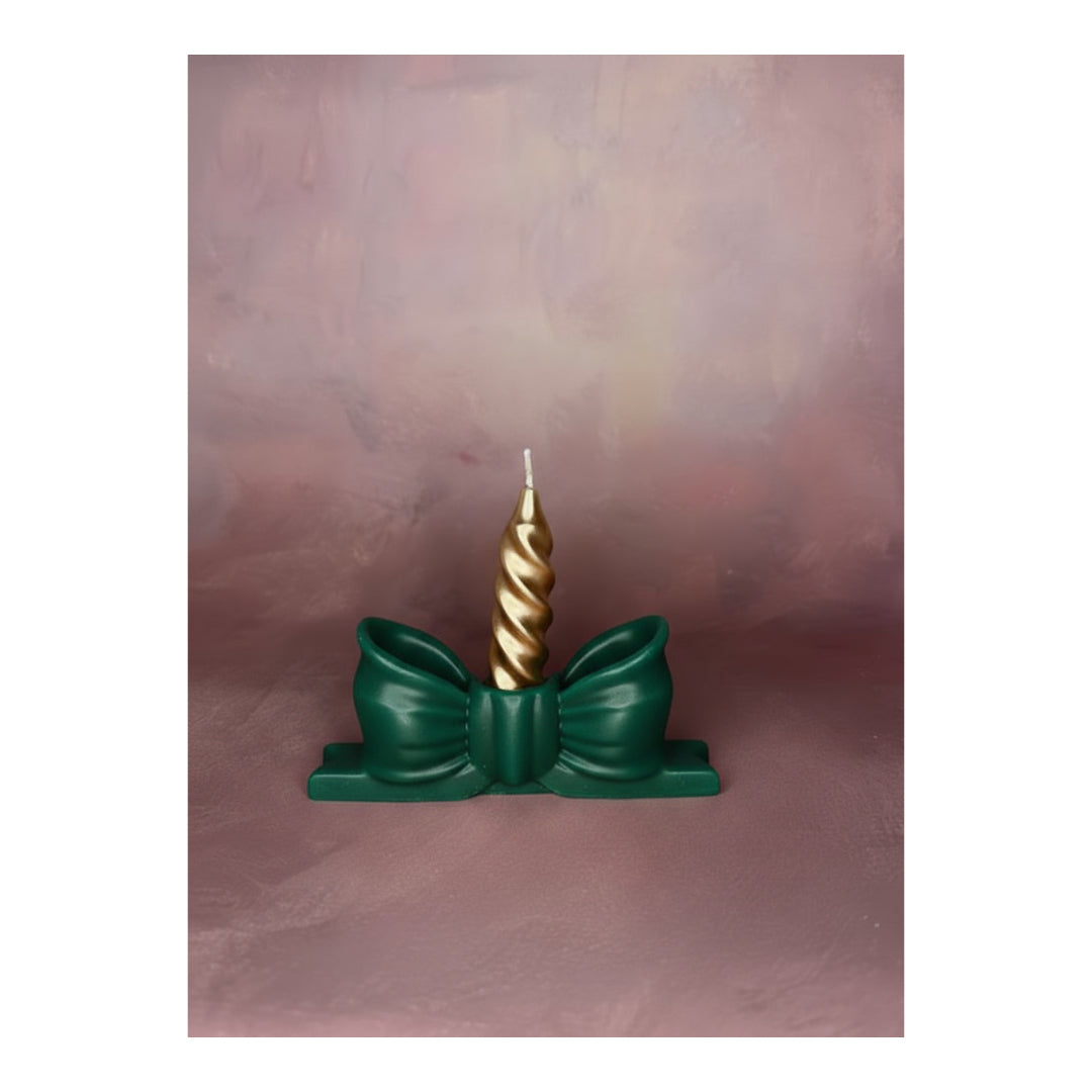 Fiocco di Natale in Cera di Soia con Candela Decorativa