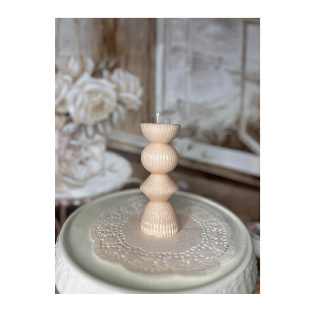 Candela Scultura IVORY TOTEM - Geometria e Purezza