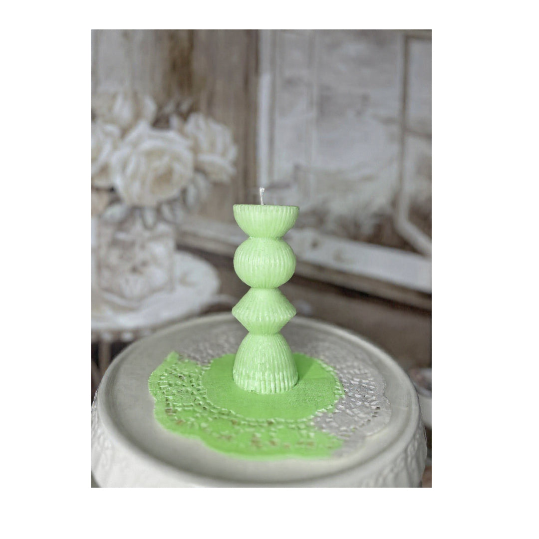 Candela Scultura IVORY TOTEM - Geometria e Purezza