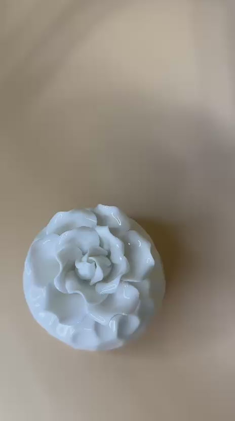 Candela in Ceramica "Rosa Bianca
